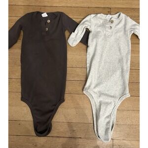 Little One Shop Sleep Gown Pajamas Lot Newborn 0-3 Months Unisex Gray Sleepers